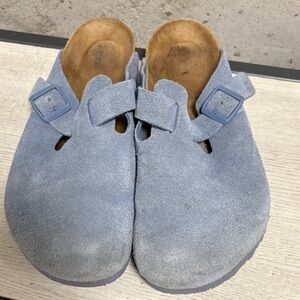 Birkenstock Boston Blue Suede Men's Sandals